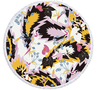 Spalvotas spausdinimas gėlės apvalus paplūdimio rankšluostis 150 cm kutais jūros paplūdimio rankšluostis mikropluošto rankšluostis SPA