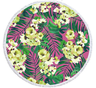 Spalvotas spausdinimas gėlės apvalus paplūdimio rankšluostis 150 cm kutais jūros paplūdimio rankšluostis mikropluošto rankšluostis SPA