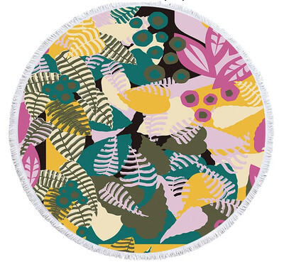 Spalvotas spausdinimas gėlės apvalus paplūdimio rankšluostis 150 cm kutais jūros paplūdimio rankšluostis mikropluošto rankšluostis SPA