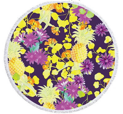 Spalvotas spausdinimas gėlės apvalus paplūdimio rankšluostis 150 cm kutais jūros paplūdimio rankšluostis mikropluošto rankšluostis SPA