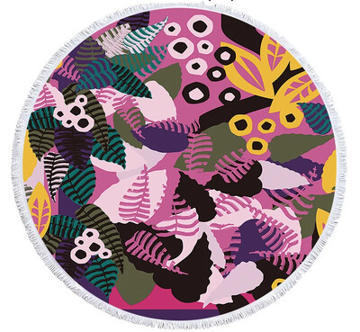 Spalvotas spausdinimas gėlės apvalus paplūdimio rankšluostis 150 cm kutais jūros paplūdimio rankšluostis mikropluošto rankšluostis SPA