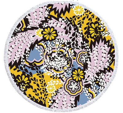 Spalvotas spausdinimas gėlės apvalus paplūdimio rankšluostis 150 cm kutais jūros paplūdimio rankšluostis mikropluošto rankšluostis SPA