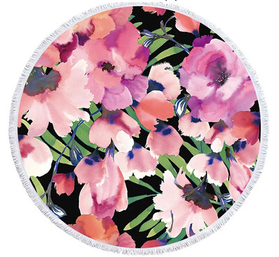 Spalvotas spausdinimas gėlės apvalus paplūdimio rankšluostis 150 cm kutais jūros paplūdimio rankšluostis mikropluošto rankšluostis SPA