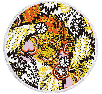 Spalvotas spausdinimas gėlės apvalus paplūdimio rankšluostis 150 cm kutais jūros paplūdimio rankšluostis mikropluošto rankšluostis SPA