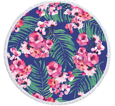 Spalvotas spausdinimas gėlės apvalus paplūdimio rankšluostis 150 cm kutais jūros paplūdimio rankšluostis mikropluošto rankšluostis SPA