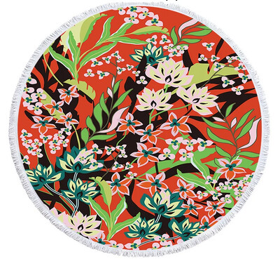 Spalvotas spausdinimas gėlės apvalus paplūdimio rankšluostis 150 cm kutais jūros paplūdimio rankšluostis mikropluošto rankšluostis SPA