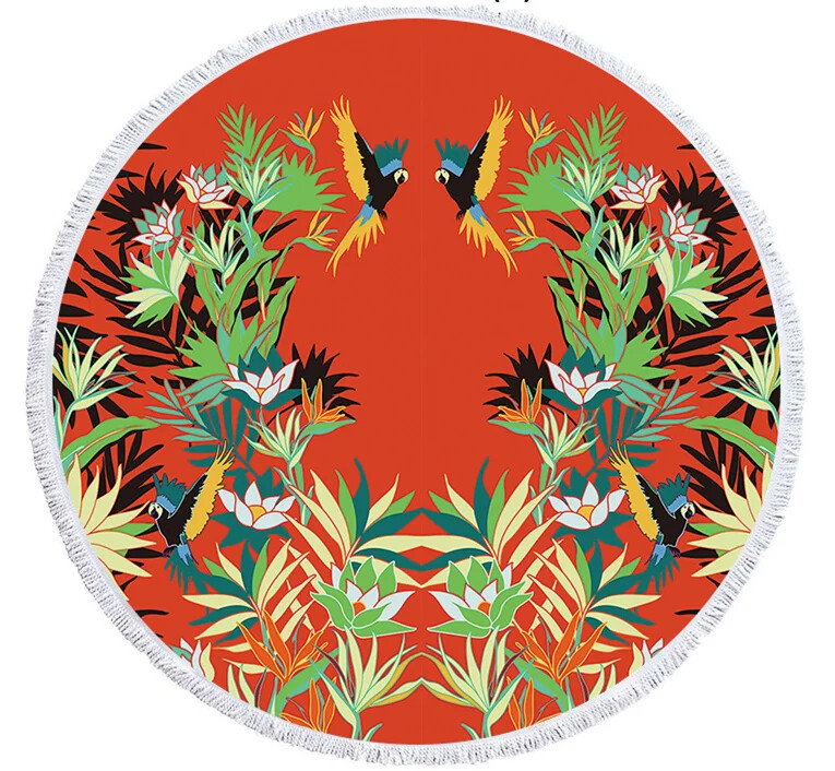 Spalvotas spausdinimas gėlės apvalus paplūdimio rankšluostis 150 cm kutais jūros paplūdimio rankšluostis mikropluošto rankšluostis SPA