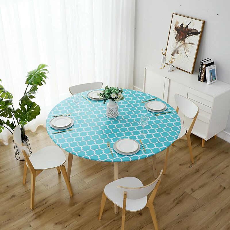 PEVA Flannel ελαστικό στρογγυλό εμπριμέ τραπεζομάντιλο Μαροκινό ελαστικό τραπεζομάντιλο Nordic Simple Outdoor Patio Τραπέζι