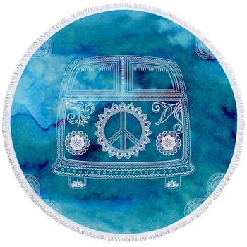 BeddingOutlet Mandala Round Beach Towel Woman Peace Toalla Tassel Blanket Hippi Vintage Car Printed Микрофибърна кърпа за баня