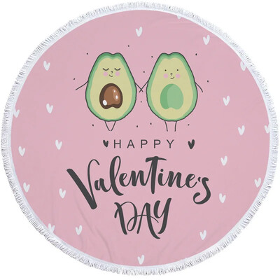 Uus avokaado ümmargune tekk 3D printimine mikrofiibrist ümmargune rannarätik rannavannirätik Puuteema ümmargune vannirätik