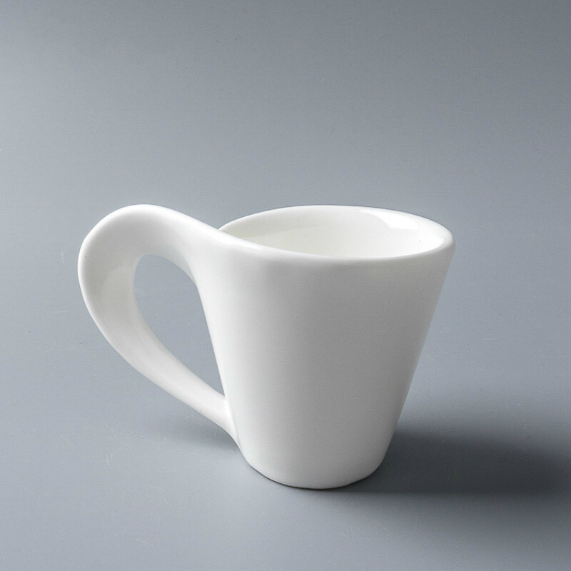 Uusima disainiga 80 ml Wave Bone China kohvitassi ja alustassi komplekt, valge luksuslik Türgi kohvikukruus Latte Cappuccino ESPRESSO teetass
