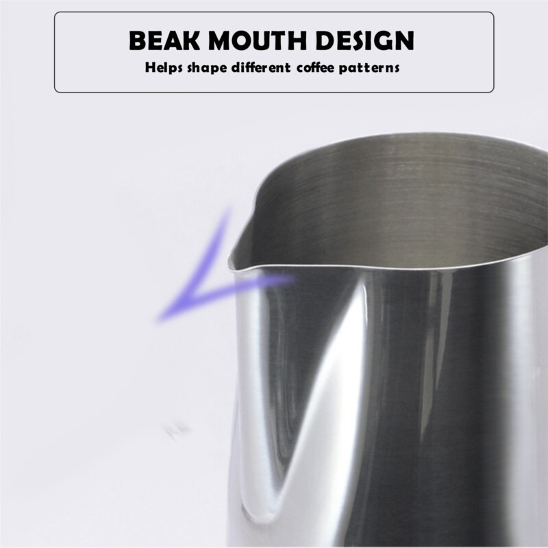 350/600 ml roostevabast terasest vahupurk termomeetri indikaatoriga piimakann ja gradueeritud Barista Coffee Latte Pull Cup piimakann