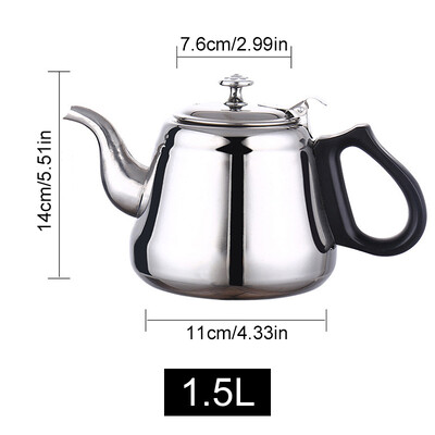 Virdulys Arbatos nerūdijančio plieno arbatinukas 1,2 l / 1,5 l / 2 l viryklė Metalinis kavos puodas Puodas karštam virimui dujinis indukcinis namų kempingas