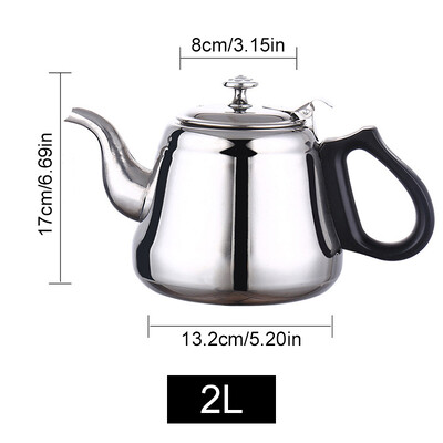 Virdulys Arbatos nerūdijančio plieno arbatinukas 1,2 l / 1,5 l / 2 l viryklė Metalinis kavos puodas Puodas karštam virimui dujinis indukcinis namų kempingas