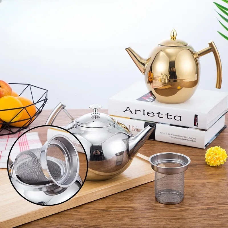 Sutirštinto nerūdijančio plieno 1–2 l arbatinukas gėlių arbatos virdulys su sieteliu Viešbutis Restoranas Restoranas Arbatinukas Indukcinė viryklė