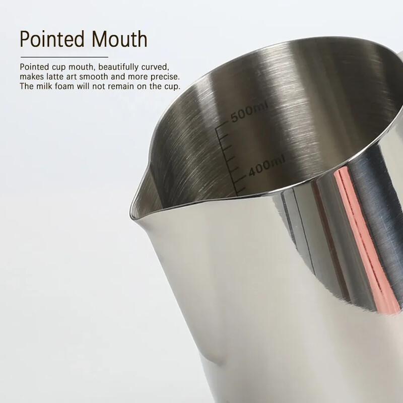 Kavos pieno putų ąsotis Latte Art pieno putos ąsotis Nerūdijančio plieno matavimo ąsotis Espresso Barista įrankis Kavos priedai