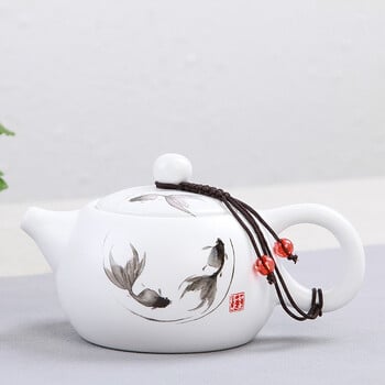 Ding Kiln White Matte Ceramic Teapot, Kung Fu Teapot, Handmade kettle kung fu teapot tea ceremony пуер чайник 180 ml