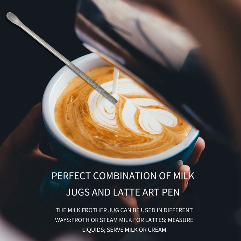 Pieno putojimo ąsotis 350Ml (12Oz) Garų ąsočiai Nerūdijančio plieno Pieno kavos Cappuccino Latte Art Barista Garų ąsočiai Pienas