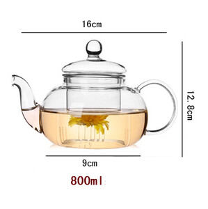 Aukštos kokybės karščiui atsparus stiklinis gėlių arbatos puodas, praktiškas butelis gėlių arbatos puodelio stiklinis arbatinukas su infuser arbatos lapų žolelių kava