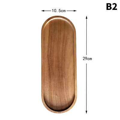 Stalo indai Masyvios medienos apvali desertinė lėkštė Japoniško stiliaus medinis padėklas Užkandžių lėkštė džiovintų vaisių lėkštė medinė lėkštė