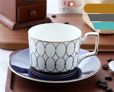 240ml, luuportselan espressotass, sinine üllas disain, portselanist kohvikruusid alustassiga, õrn keraamiline kohvitass, teekomplekt