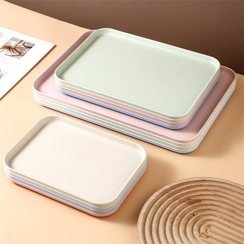 Šiaurės šalių stačiakampis arbatos padėklas plastikinis laikymo padėklas Namų virtuvė Vaisių desertų padėklas 2 dydis