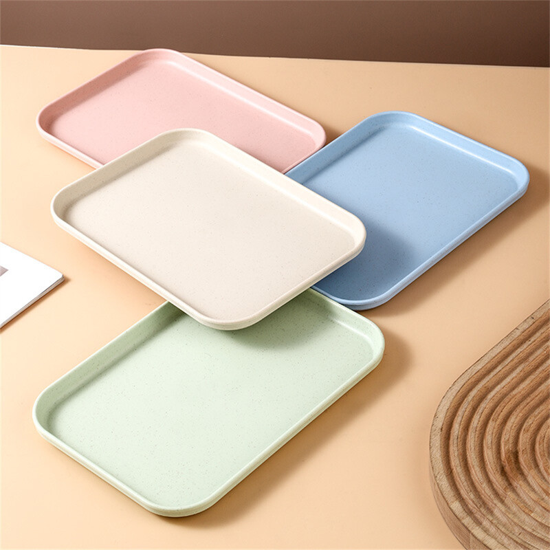 Šiaurės šalių stačiakampis arbatos padėklas plastikinis laikymo padėklas Namų virtuvė Vaisių desertų padėklas 2 dydis