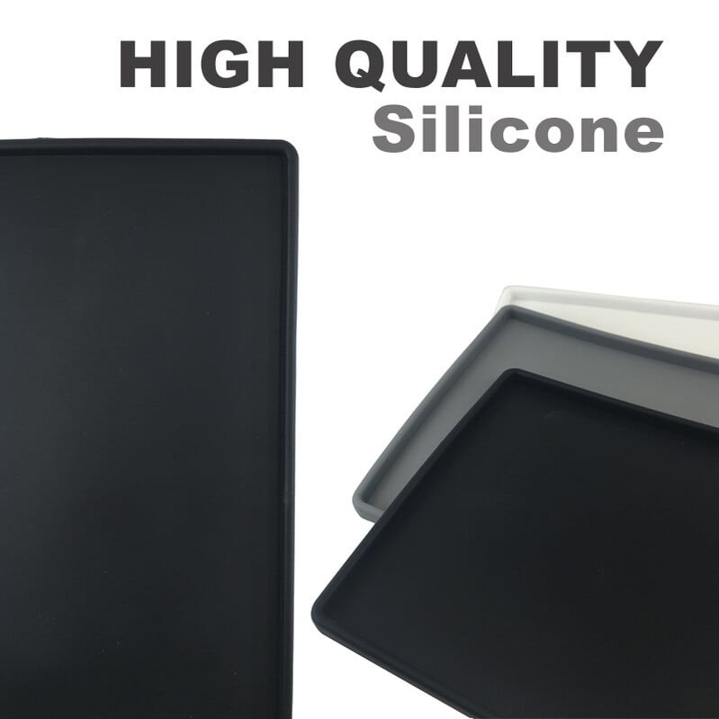 Silikoninis minkšto kilimėlio organizatoriaus padėklas neslystantis kilimėlis, plastikinis plokščias 255 mm neslystantis sukamasis butelių laikiklis vonios kambariui arba stalviršiui