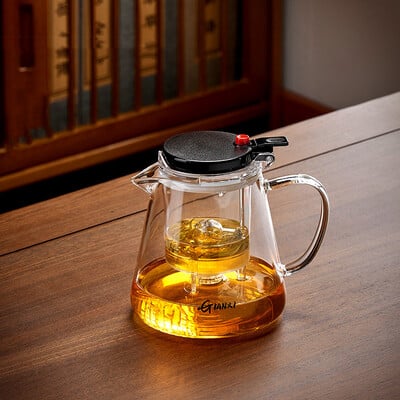 Sutirštinto karščiui atsparaus stiklo arbatinukas Aukštai temperatūrai atsparus arbatinukas Buitinis vieno mygtuko filtravimo arbatos atskyrimo arbatos virimo aparatas