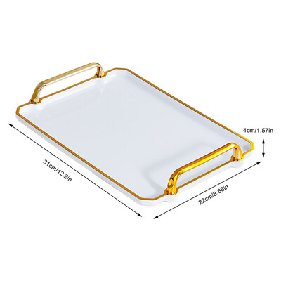 Patiekimo padėklas su rankenomis Dekoratyvinis padėklas Praktiška stačiakampė vaisių užkandžių lėkštė virtuvei Restoranas Vakarėliams Baro staliukas