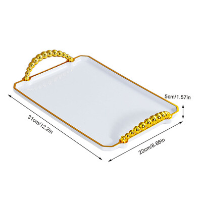 Patiekimo padėklas su rankenomis Dekoratyvinis padėklas Praktiška stačiakampė vaisių užkandžių lėkštė virtuvei Restoranas Vakarėliams Baro staliukas