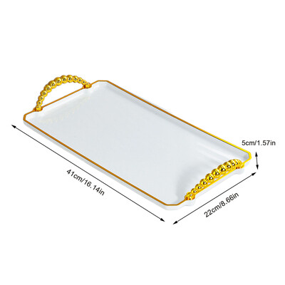 Patiekimo padėklas su rankenomis Dekoratyvinis padėklas Praktiška stačiakampė vaisių užkandžių lėkštė virtuvei Restoranas Vakarėliams Baro staliukas