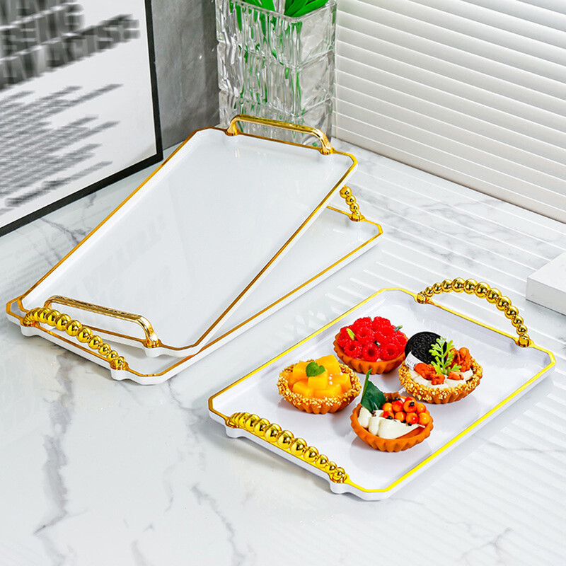 Patiekimo padėklas su rankenomis Dekoratyvinis padėklas Praktiška stačiakampė vaisių užkandžių lėkštė virtuvei Restoranas Vakarėliams Baro staliukas