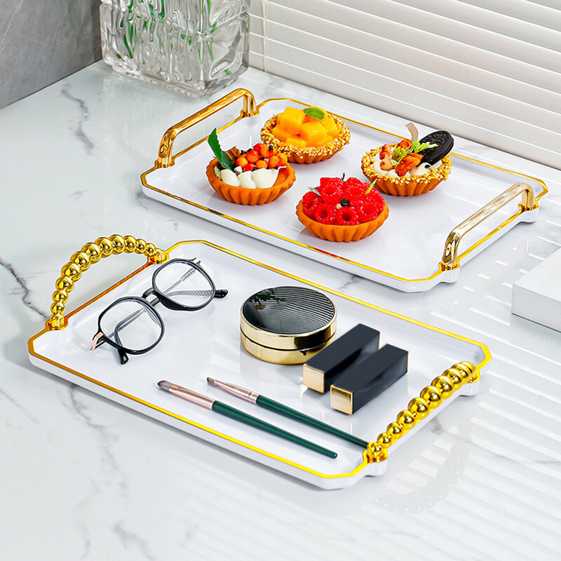 Patiekimo padėklas su rankenomis Dekoratyvinis padėklas Praktiška stačiakampė vaisių užkandžių lėkštė virtuvei Restoranas Vakarėliams Baro staliukas