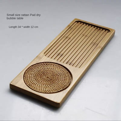 Mažo dydžio sausas mirkomas arbatos padėklas su austais rotango kilimėliais, natūralaus bambuko arbatos lenta, viešbučio serviravimo padėklas