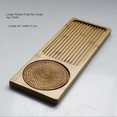 Mažo dydžio sausas mirkomas arbatos padėklas su austais rotango kilimėliais, natūralaus bambuko arbatos lenta, viešbučio serviravimo padėklas