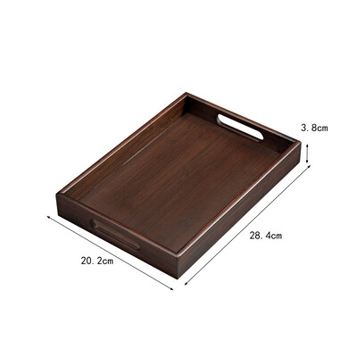 Medinis serviravimo padėklas su rankena Lengvai valomas Patogus stalviršiui Dekoratyvinis kaimiškas stačiakampis