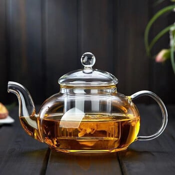 Clear Glass Tea Pot Υψηλής ποιότητας Ανθεκτικό στη θερμότητα Flower Tea Cup Glass Teapot with Infuser Tea Leaf 400/600/1000ml