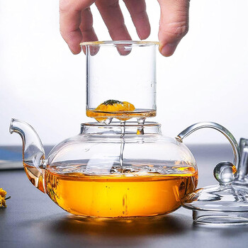 Clear Glass Tea Pot Υψηλής ποιότητας Ανθεκτικό στη θερμότητα Flower Tea Cup Glass Teapot with Infuser Tea Leaf 400/600/1000ml