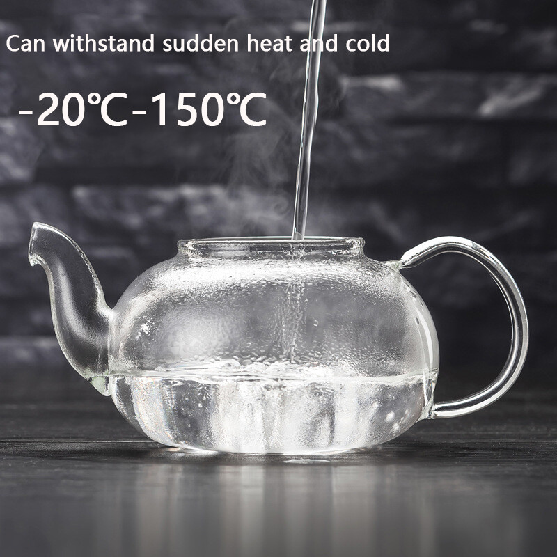 Skaidraus stiklo arbatinukas Aukštos kokybės karščiui atsparus gėlių arbatos puodelis Stiklinis arbatinukas su arbatos lapeliu 400/600/1000ml