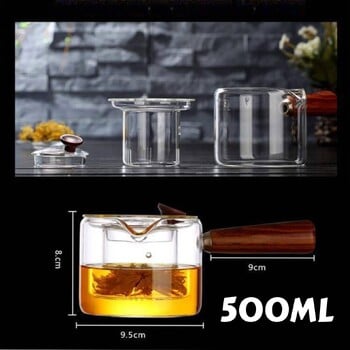 Σετ Τελετών Τσαγιού Clear Glass Teapot Resistant στη θερμότητα Αφαιρούμενο Clean Teapot Cup Τουρκικό κάλυμμα δοχείου για γάλα για τσάι