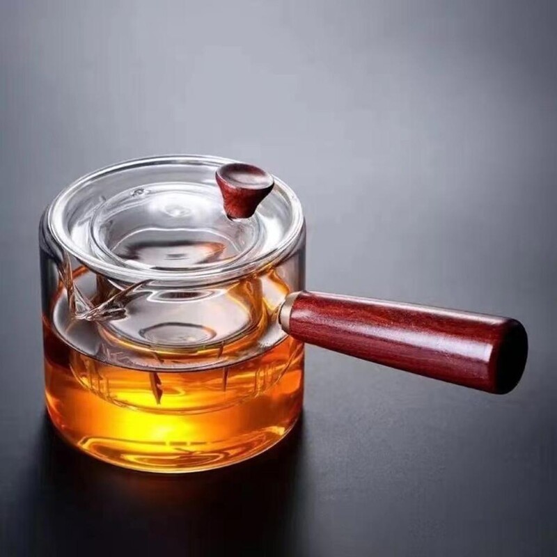 Set za ceremoniju čaja Prozirni stakleni čajnik Staklo otporno na toplinu Uklonjiva čista šalica čajnika Zdjela s poklopcem za turski kapanje za čaj Mlijeko