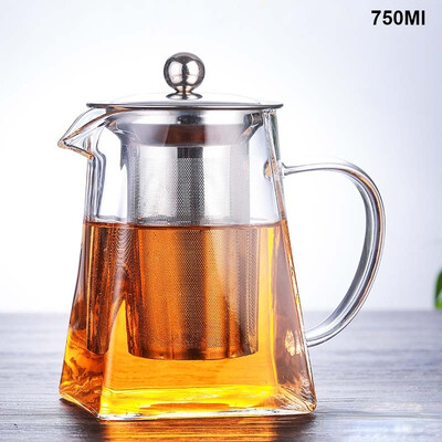 Kuumuskindel klaasist teekann roostevabast terasest tee infusioonifiltriga lilleline teekeetja Kung Fu teekomplekt Puer Oolong teekann