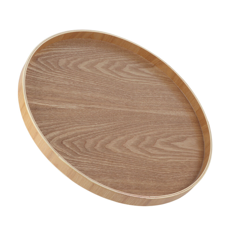 37,5 cm puidust teealus, ümmargune täispuidust tee-kohv, suupisted, toidud, serveerimisalus restoranikohvikutele