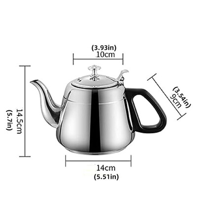 Nerūdijančio plieno arbatos virdulys 1,5 l didelis virdulys su arbatos sieteliu Maisto kokybės vandens virdulys Didelės talpos vandens puodas namų virtuvei