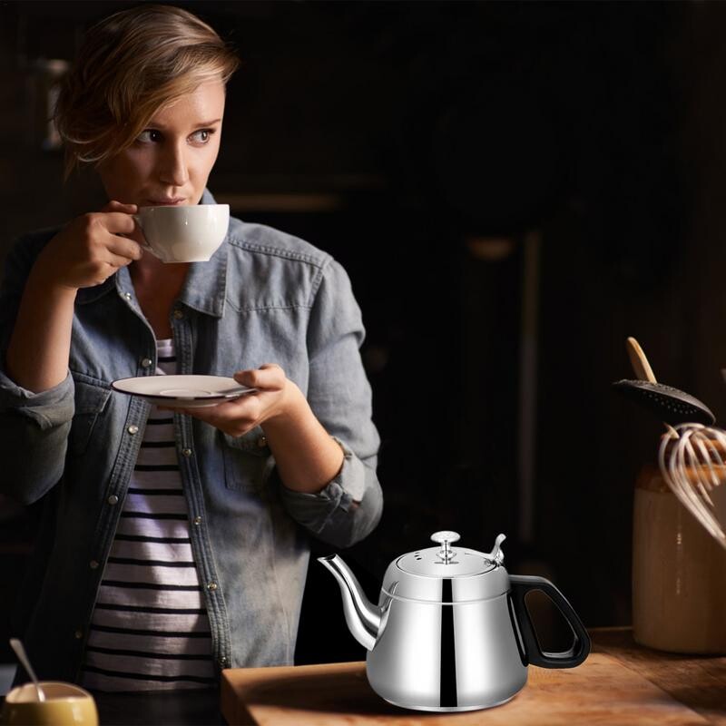 Nerūdijančio plieno arbatos virdulys 1,5 l didelis virdulys su arbatos sieteliu Maisto kokybės vandens virdulys Didelės talpos vandens puodas namų virtuvei