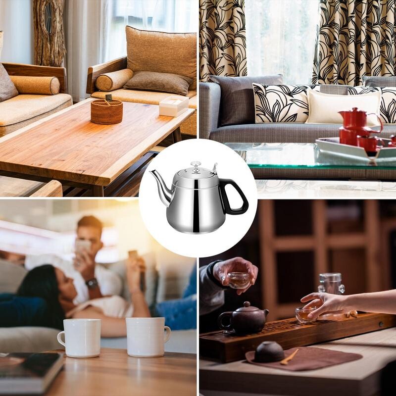 Nerūdijančio plieno arbatos virdulys 1,5 l didelis virdulys su arbatos sieteliu Maisto kokybės vandens virdulys Didelės talpos vandens puodas namų virtuvei