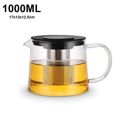 600/1500 ml stiklinis arbatinukas sutirštintas karščiui atsparus stiklinis arbatos virdulys su nerūdijančio plieno infuzoriumi Stikliniai arbatinukai namų arbatos indai