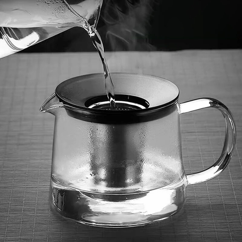 600/1500 ml stiklinis arbatinukas sutirštintas karščiui atsparus stiklinis arbatos virdulys su nerūdijančio plieno infuzoriumi Stikliniai arbatinukai namų arbatos indai