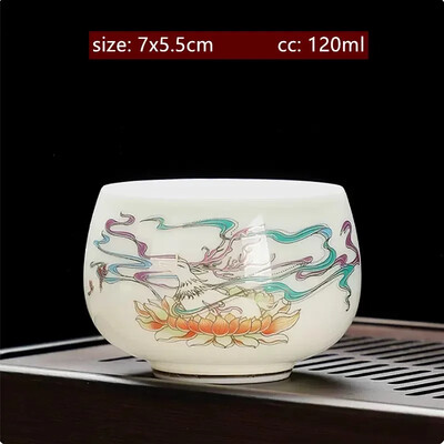 Peen lambarasva jade valge portselanist teetass Käsitsi valmistatud kaasaskantav keraamiline teetass Kohandatud teekomplekt Isiklik meistritass